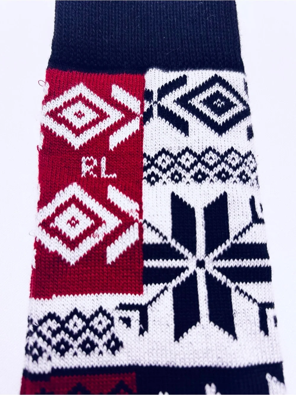 Ralph Lauren Black, White & Red Fair Isle Socks